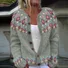 Ferman Island Geometric Button Sweater Cardigan