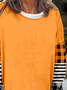 Casual Plaid Loose Crew Neck Sweatshirt