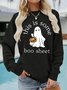 Knitted Casual Crew Neck Loose Sweatshirt