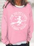 Witch print round neck women's pullover sweatshirt