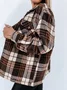 Plaid Others Buckle Casual Jacket
