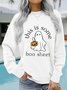 Knitted Casual Crew Neck Loose Sweatshirt