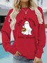 Knitted Casual Crew Neck Loose Sweatshirt