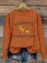 Hagrid's Pumpkin Patch Print Casual Sweatshirt