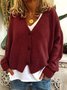 Casual V Neck Knitted Kimono