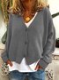 Casual V Neck Knitted Kimono