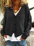 Casual V Neck Knitted Kimono