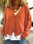 Casual V Neck Knitted Kimono