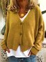 Casual V Neck Knitted Kimono
