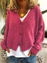 Casual V Neck Knitted Kimono