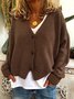 Casual V Neck Knitted Kimono