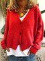 Casual V Neck Knitted Kimono