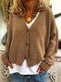 Casual V Neck Knitted Kimono