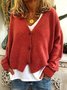 Casual V Neck Knitted Kimono