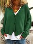 Casual V Neck Knitted Kimono