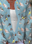 Bird Printed Casual Cardigan