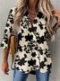 Buttoned Vintage Shirt Collar Loose Shirt