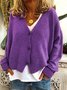 Casual V Neck Knitted Kimono