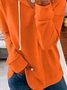 Fluff/Granular Fleece Fabric Plain Casual Sweatshirt