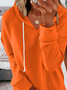 Fluff/Granular Fleece Fabric Plain Casual Sweatshirt