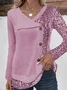Buttoned Casual Jersey Blouse