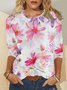 Regular Fit 3D Printing Casual Crew Neck Long Sleeve Shirt