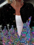 Women's Vintage Christmas Tree Yoke Comfortable Knitted Cardigan
