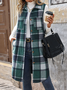 Shawl Collar Plaid Buckle Casual Vest