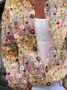 Floral Art Print Buttoned Cardigan