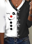 Zolucky V neck Daily T-shirts,Jersey H-Line T-shirts