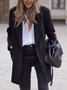 Plain Shawl Collar Loose Casual Jacket