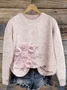 Maple Leaf Knitted Simple Sweater