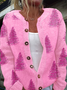 Women's Christmas Tree Print Knitted Cardigan