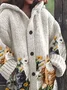 Women's Vintage Cat Print Sweater Long Jacket
