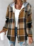 Women Plaid Casual Long Sleeve Regular Jacket