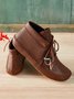 Camel All Season PU  Flat Heel Daily Ankle Ankle Boots