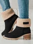 Plain Winter Cowhide Leather Casual Cotton-Padded Boots