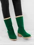 Plain Winter Cowhide Leather Casual Cotton-Padded Boots