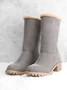 Plain Winter Cowhide Leather Casual Cotton-Padded Boots