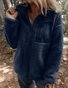 Loose Plain Lambswool Simple Jacket