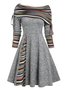 Ethnic Casual Long sleeve Loose Dress