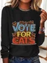 Vote For Cats Casual Long Sleeve Shirt