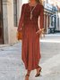 Vintage Regular Fit Ethnic Crew Neck Dress With No