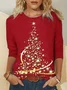 Christmas Crew Neck Loose Casual T-Shirt