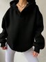 Casual Loose Plain Hoodie Hoodie