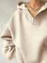Casual Loose Plain Hoodie Hoodie
