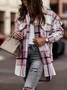 Shirt Collar Loose Plaid Casual Jacket