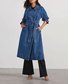 Casual Plain Shawl Collar Trench Coat