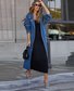 Casual Plain Shawl Collar Trench Coat