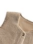 Plain Crew Neck Casual Loose Vest